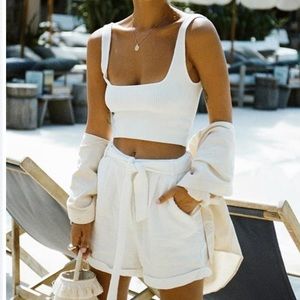 Sabo Skirt Kami White High Waist Shorts XS NWT